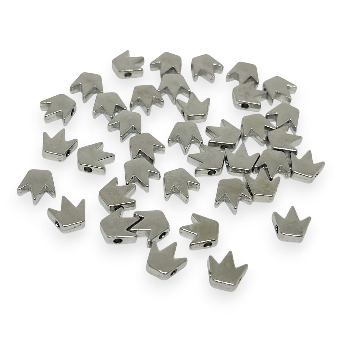 Dije pasador corona 8 mm plateado / unidad2