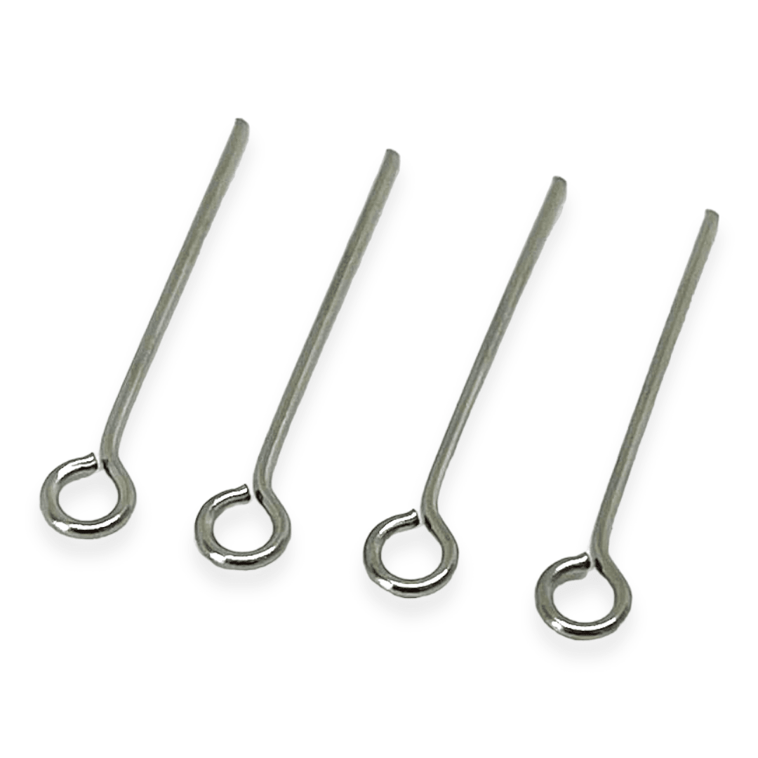 Alfiler vastago cabeza argolla acero plateado / gramo1