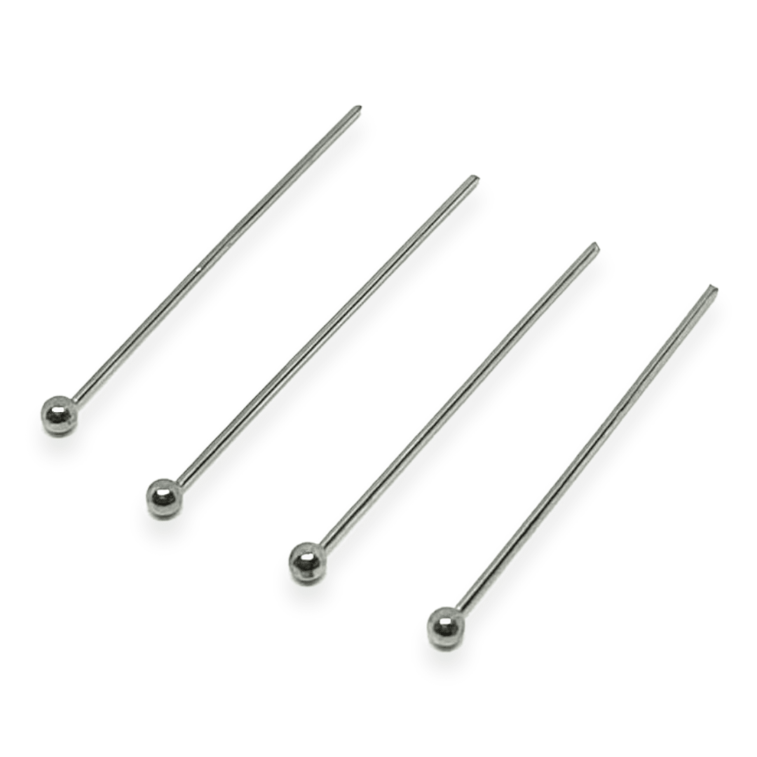 Alfiler vastago cabeza bola acero plateado / gramo1