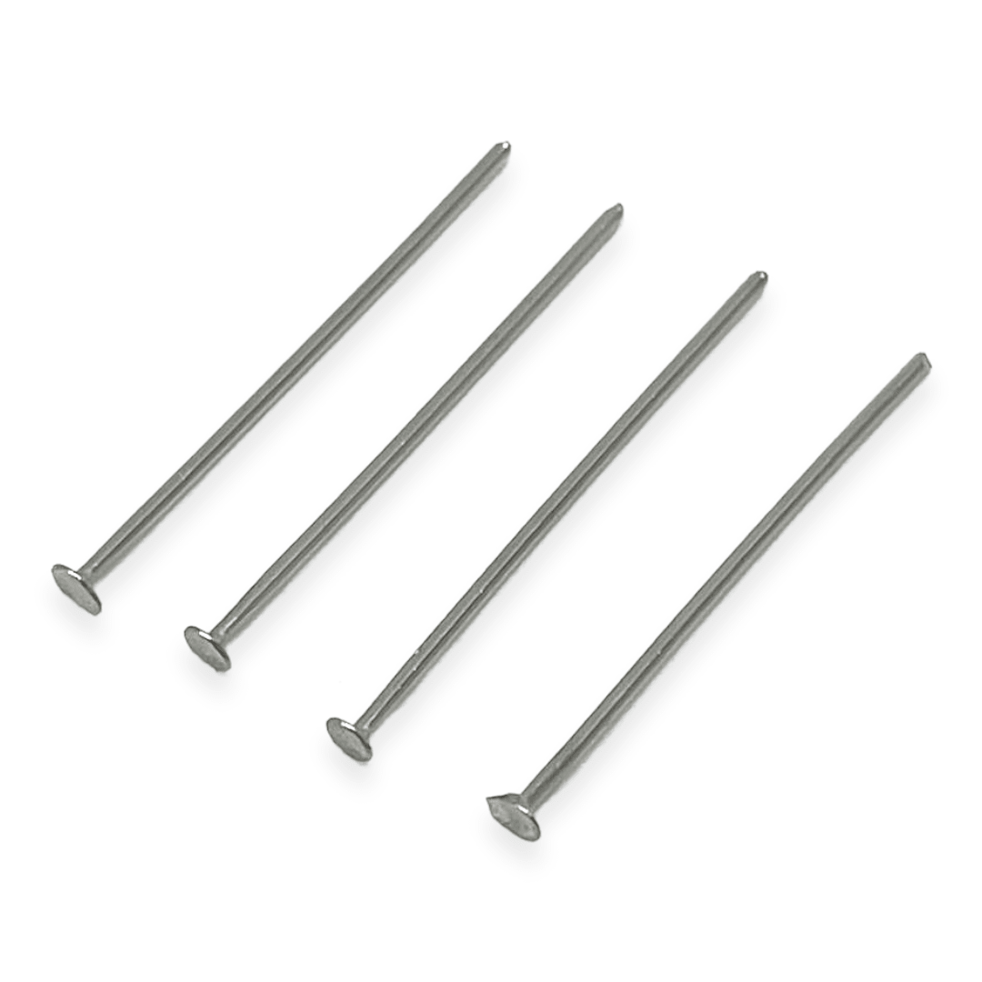 Alfiler vastago cabeza plana clavo acero plateado / gramo1