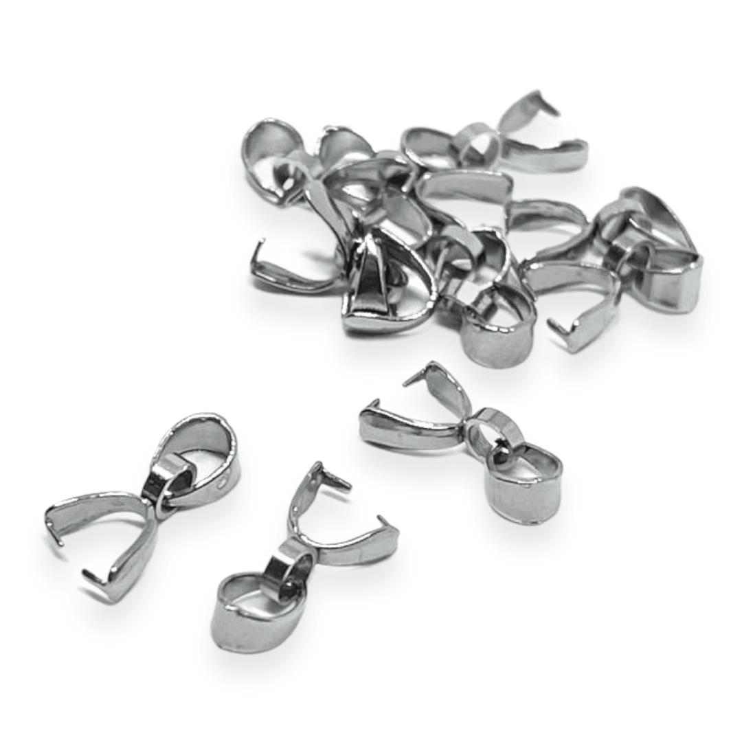 Porta dije Valier 13 mm acero plateado / 10 uds1