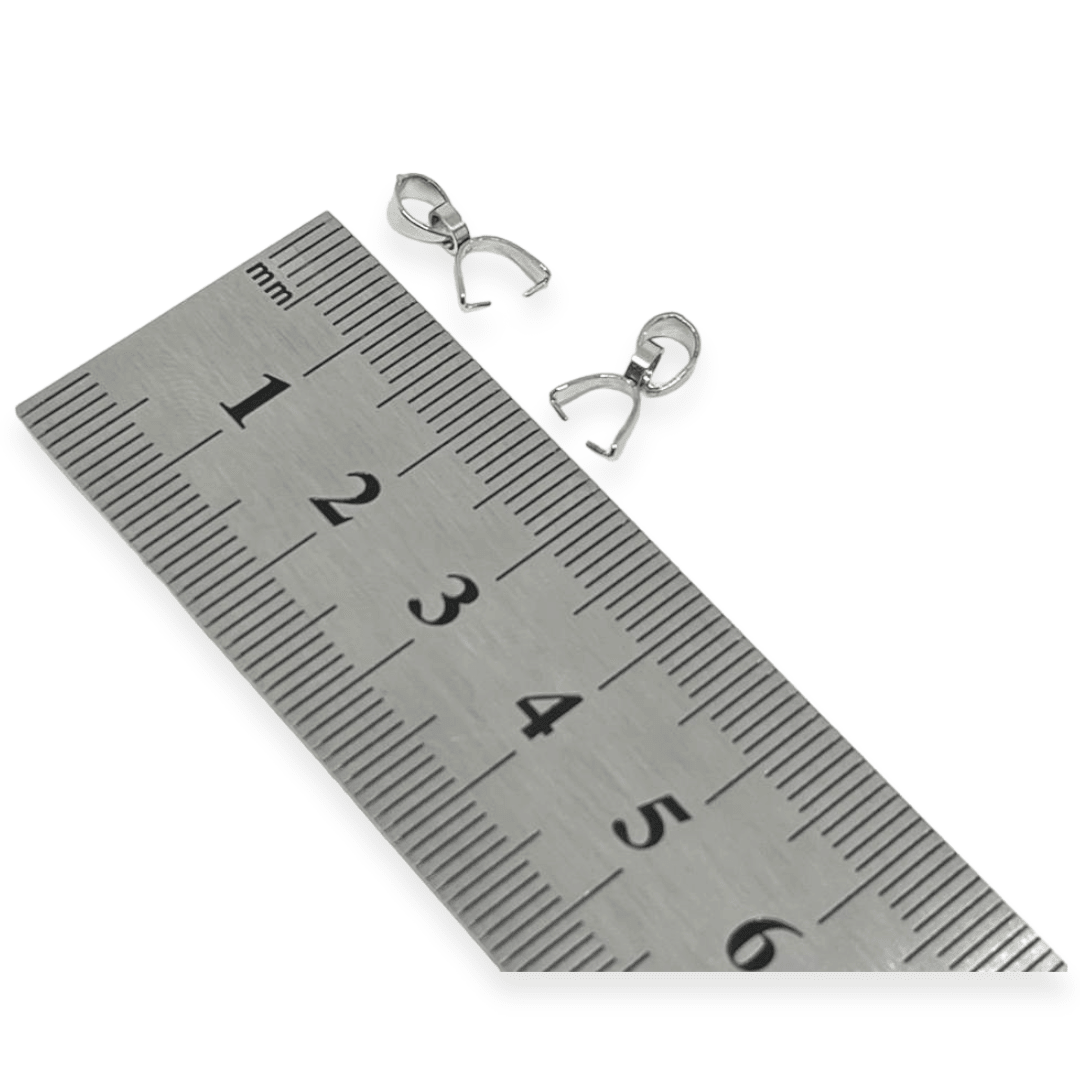 Porta dije Valier 13 mm acero plateado / 10 uds2