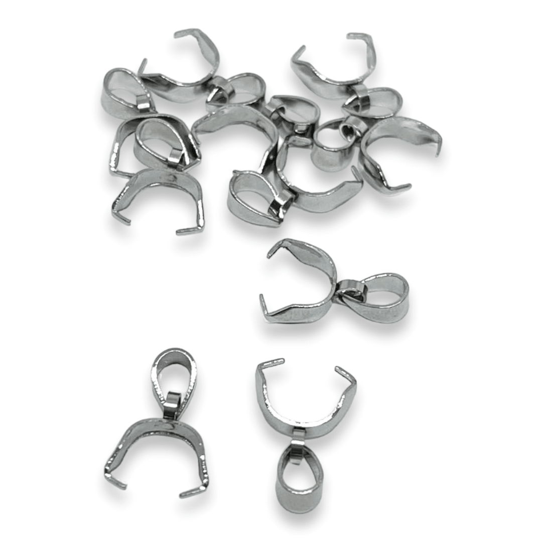 Porta dije Valier 20 mm acero plateado / 10 uds1