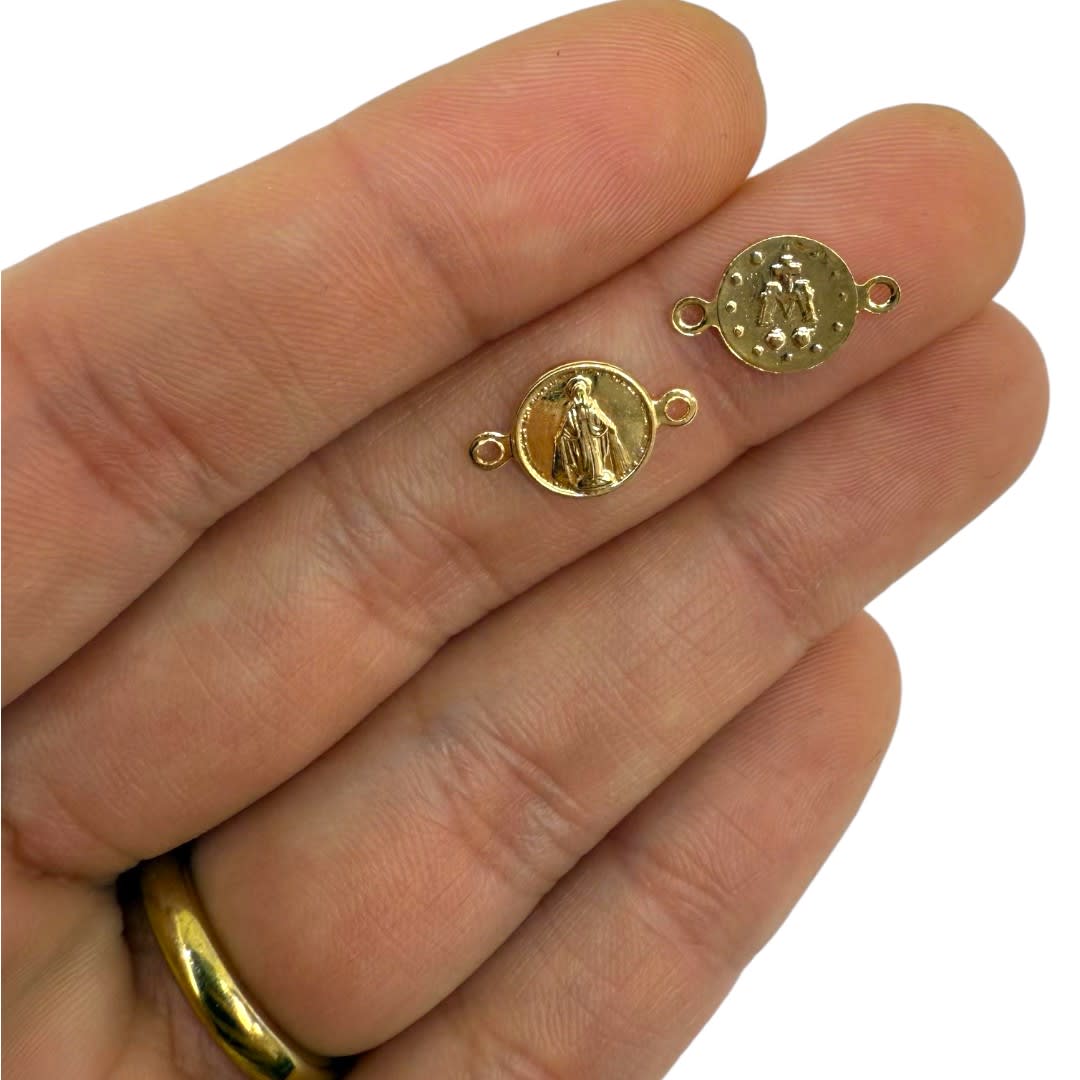 Mini dije conector Virgen de los rayos 9 mm gold-filled / unidad2