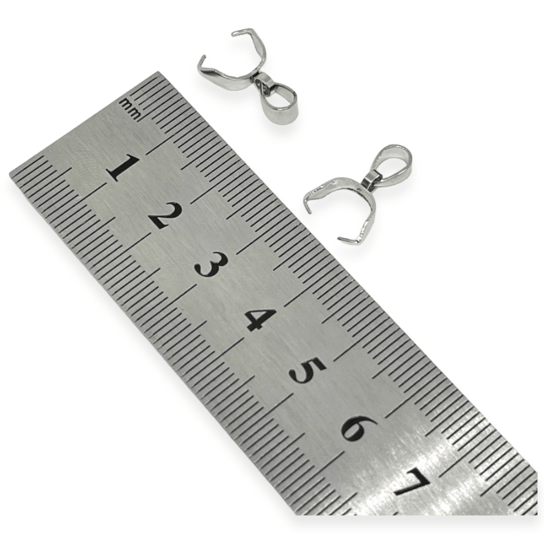 Porta dije Valier 20 mm acero plateado / 10 uds2
