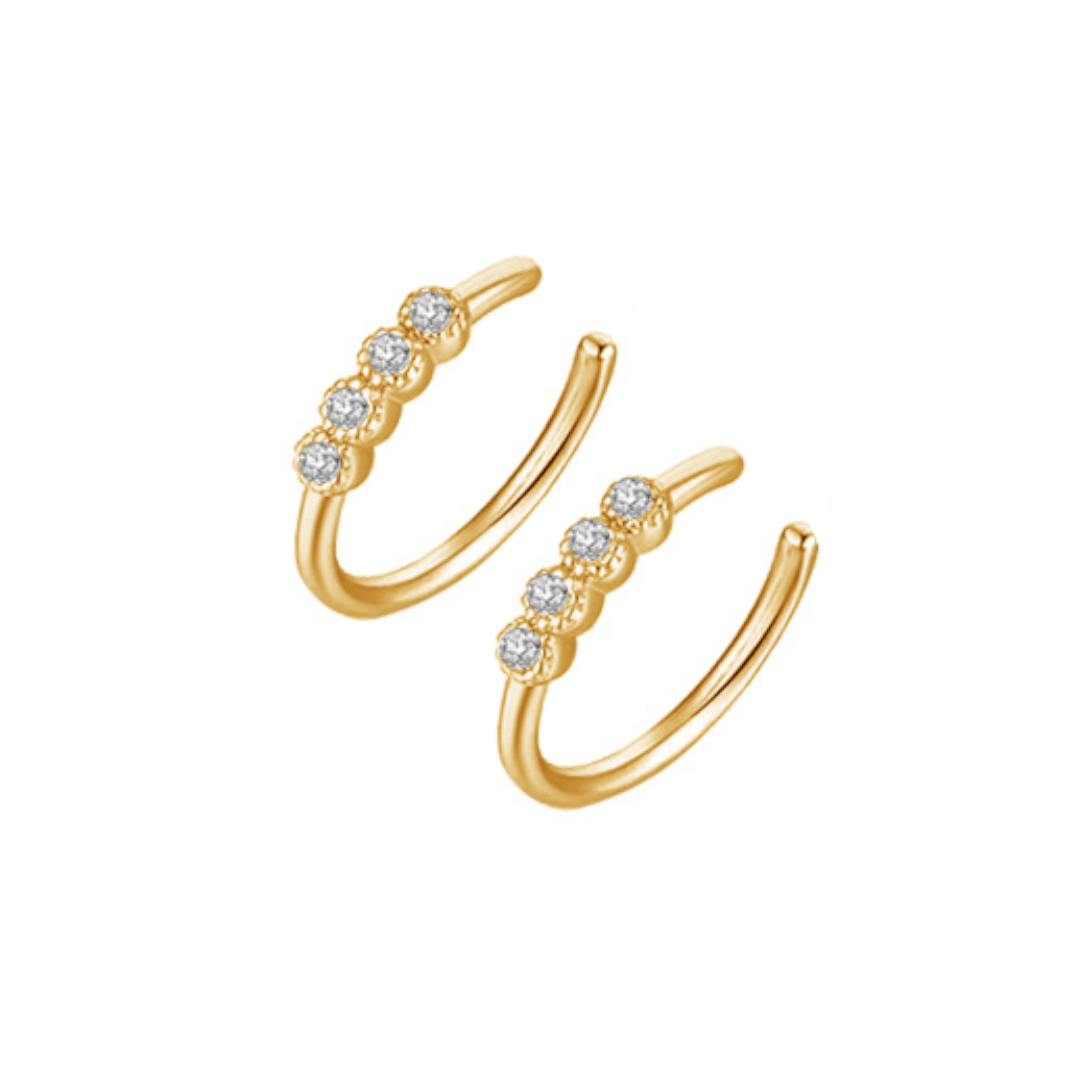 Ear cuff aros solitarios figuras baño de oro / unidad4