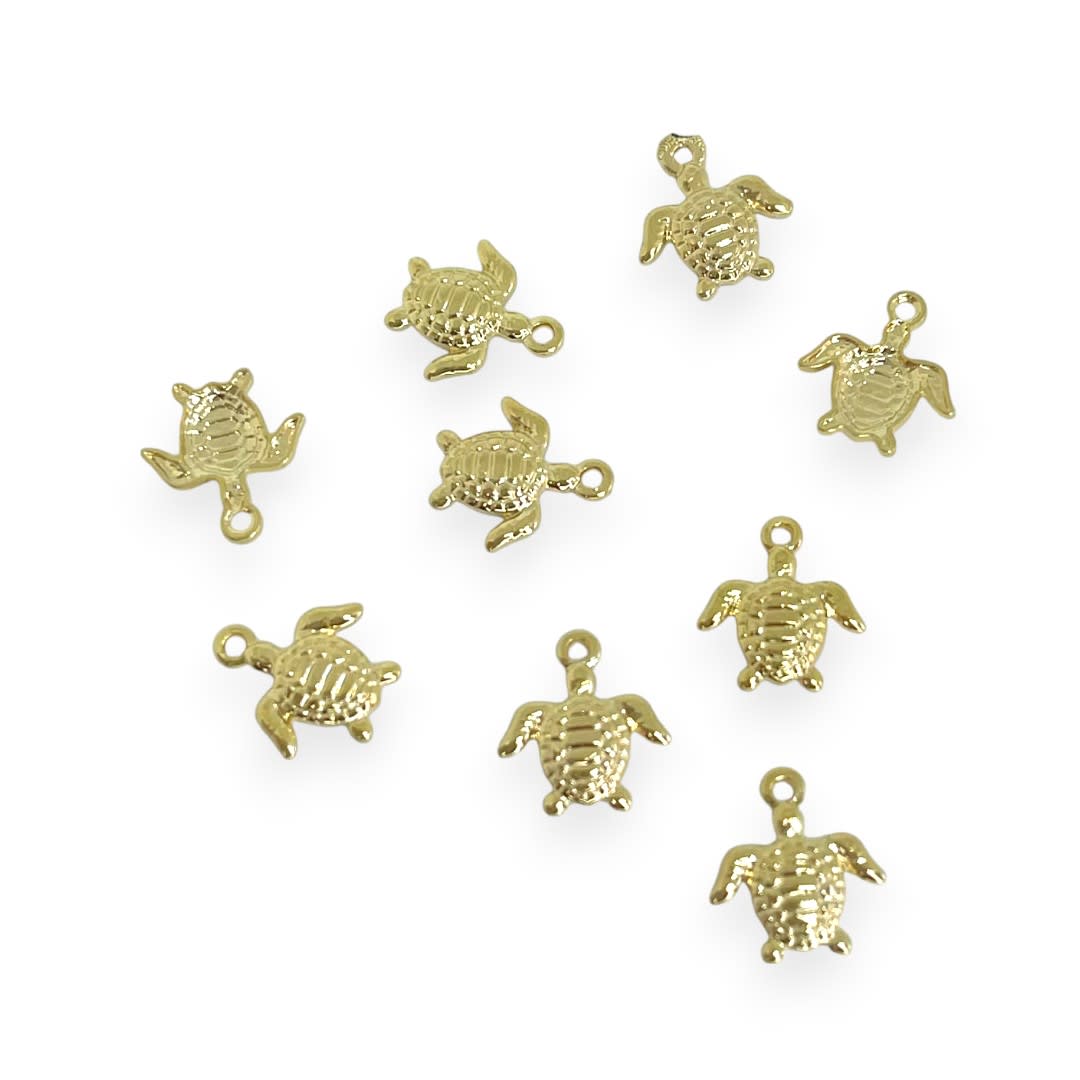 Mini dije tortuga mar 10 mm gold-filled / unidad1