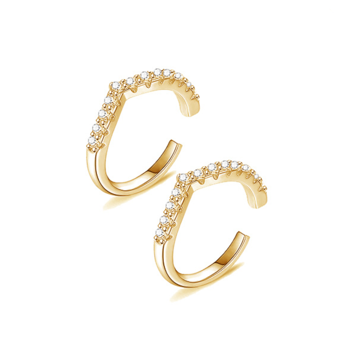 Ear cuff aros solitarios figuras baño de oro / unidad3