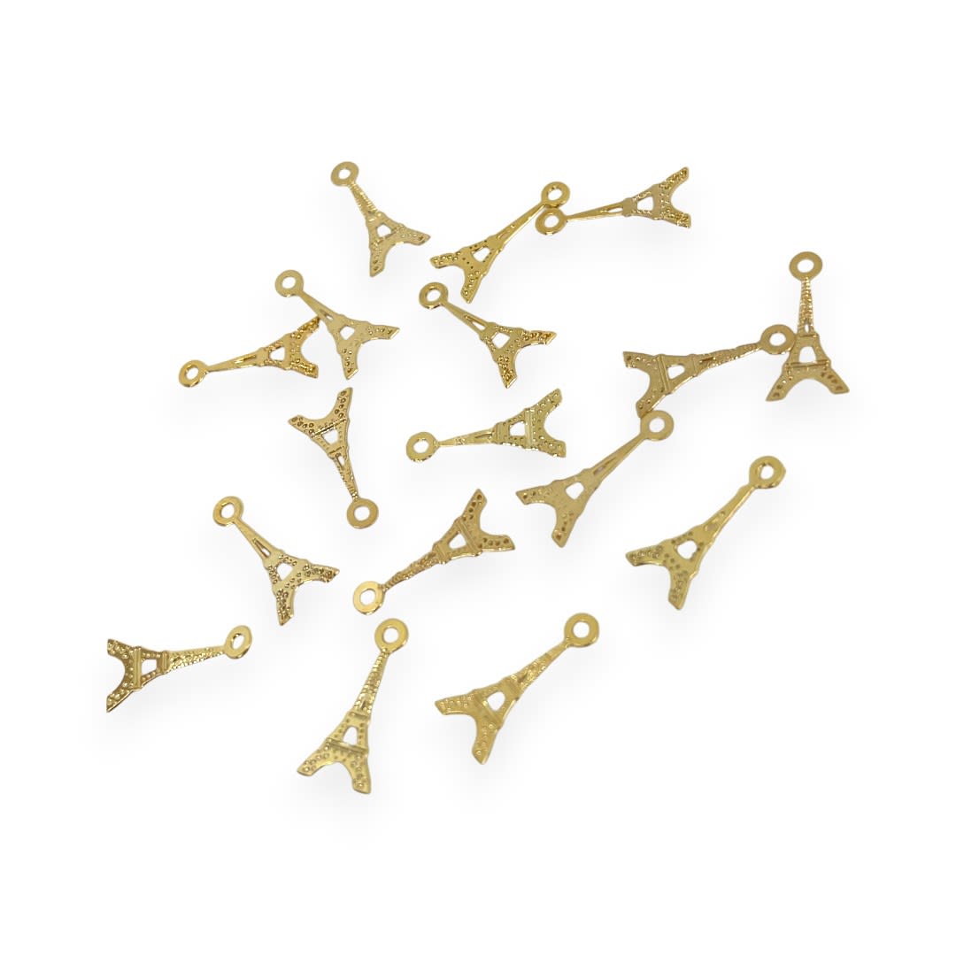 Mini dije torre Eiffel Paris 12x6 mm gold-filled / unidad2