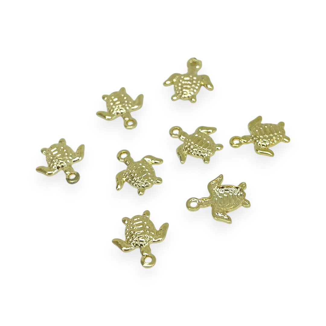 Mini dije tortuga mar 10 mm gold-filled / unidad2