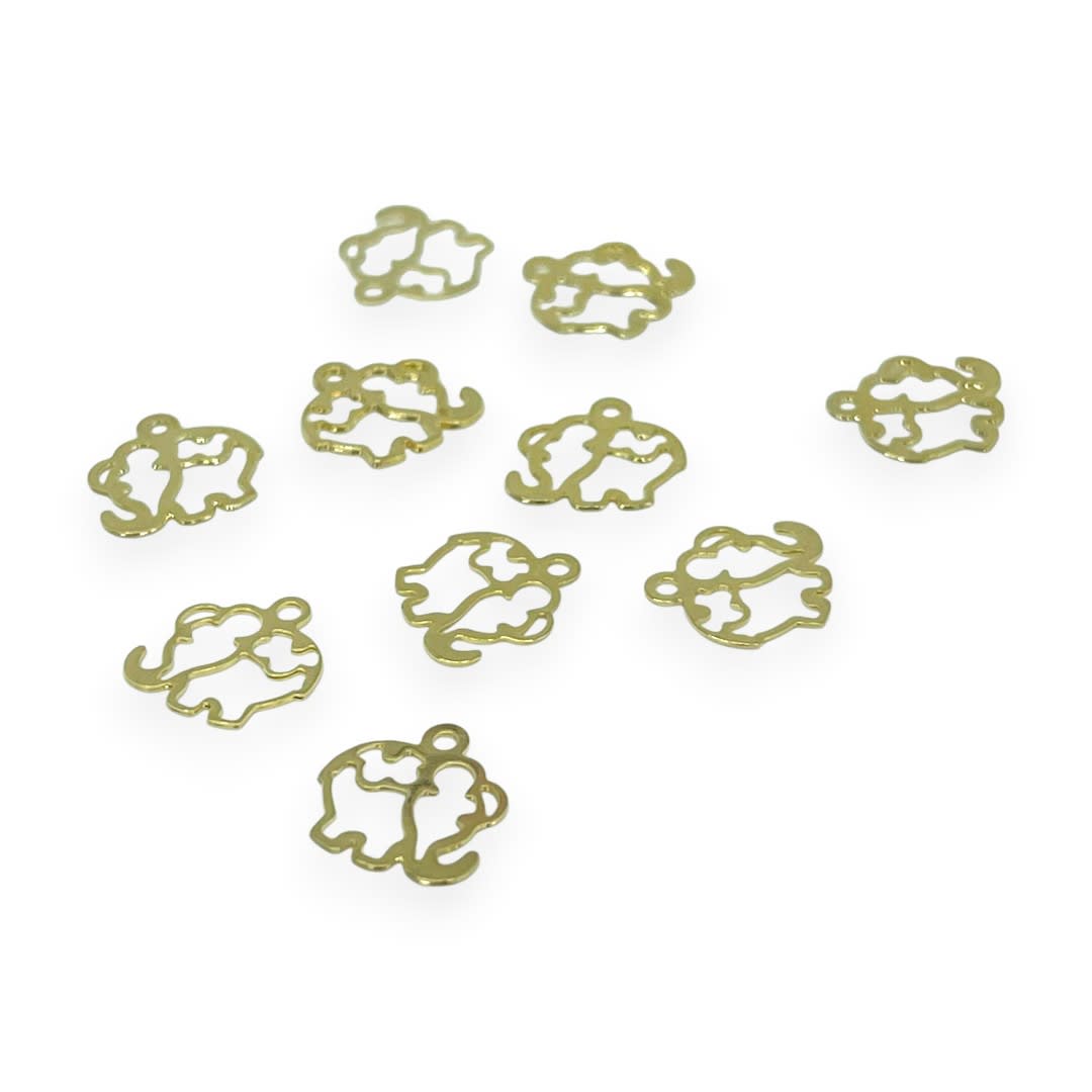 Mini dije elefante suerte 10 mm gold-filled / unidad2
