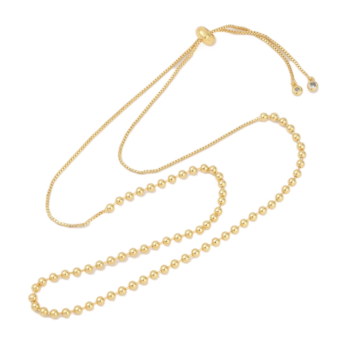 Cadena ajustable militar balin 3 mm baño de oro / unidad1