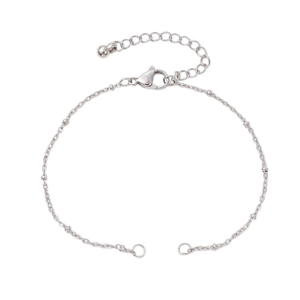 Base pulsera cadena eslabón forzado balines acero / unidad5