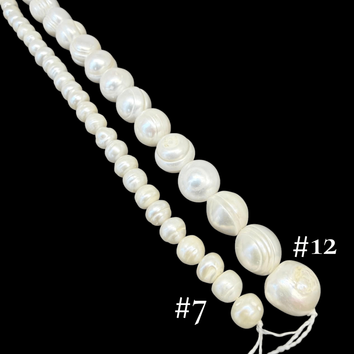 Sarta abalorios cuentas perla natural cultivada semi rondell / tira3