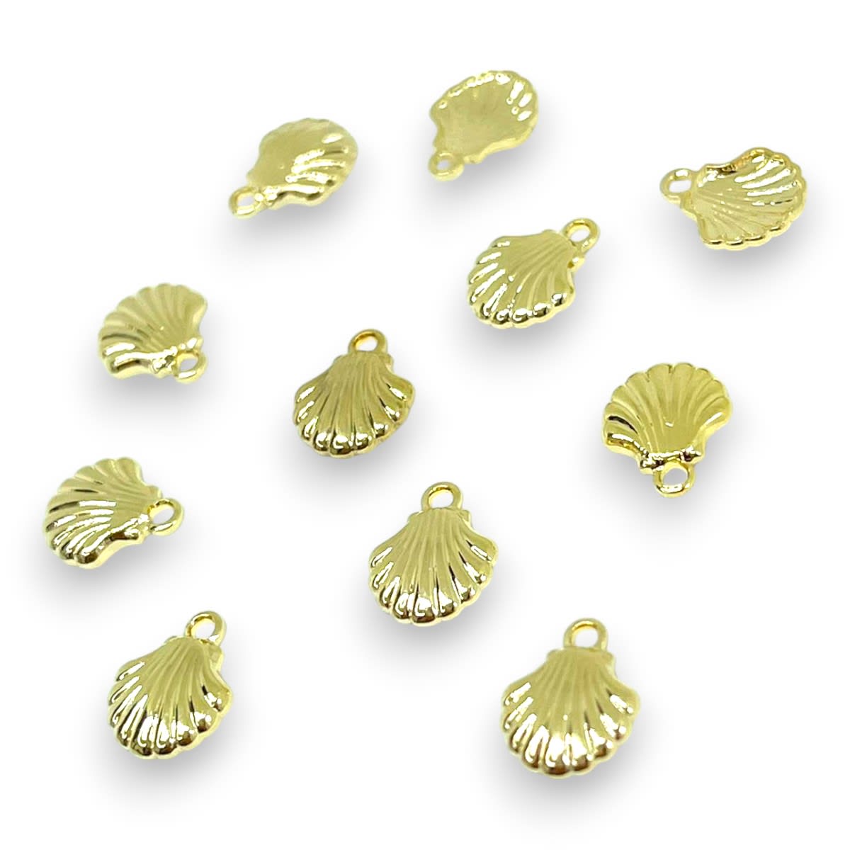 Mini dije concha de mar ostra 9x7 mm gold-filled / unidad2