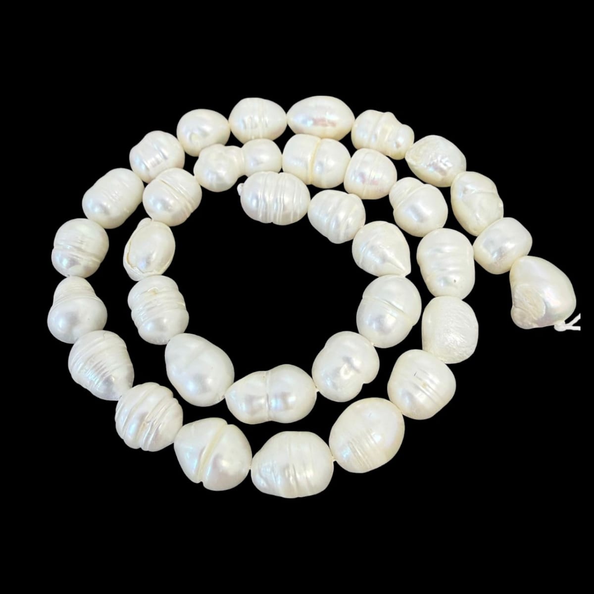 Sarta abalorios cuentas perla alargada natural cultivada / tira2