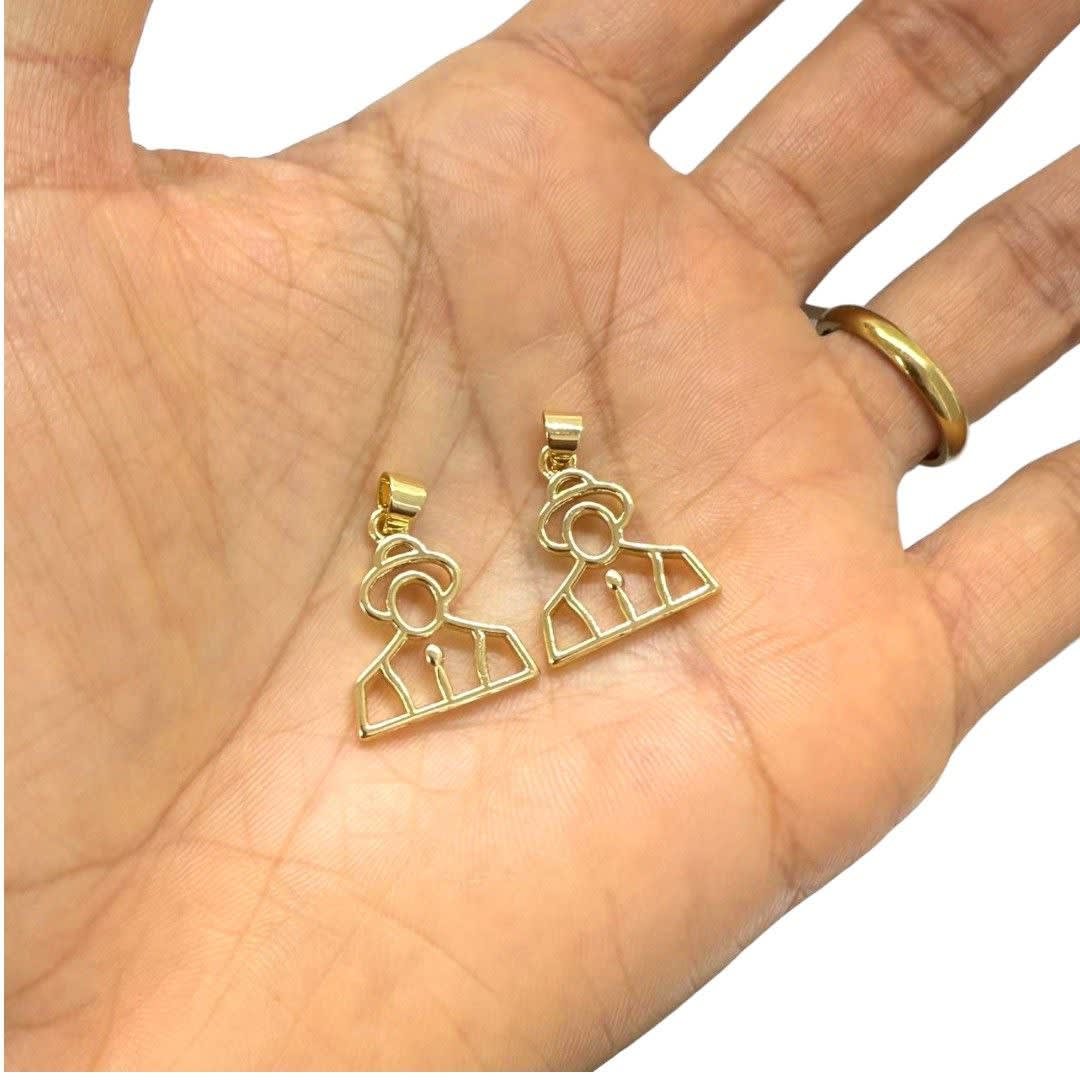 Dije Colgante silueta Dr Jose Gregorio Hernandez 17x15 mm baño oro / unidad3