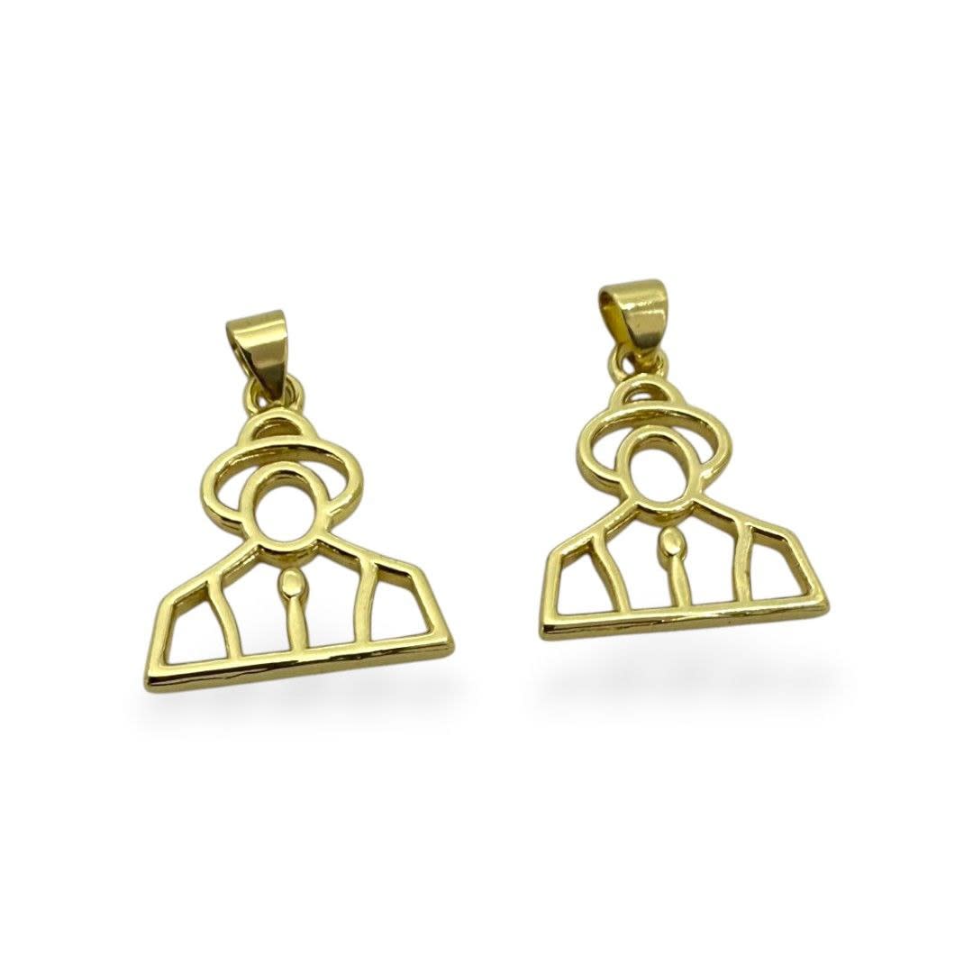 Dije Colgante silueta Dr Jose Gregorio Hernandez 17x15 mm baño oro / unidad1