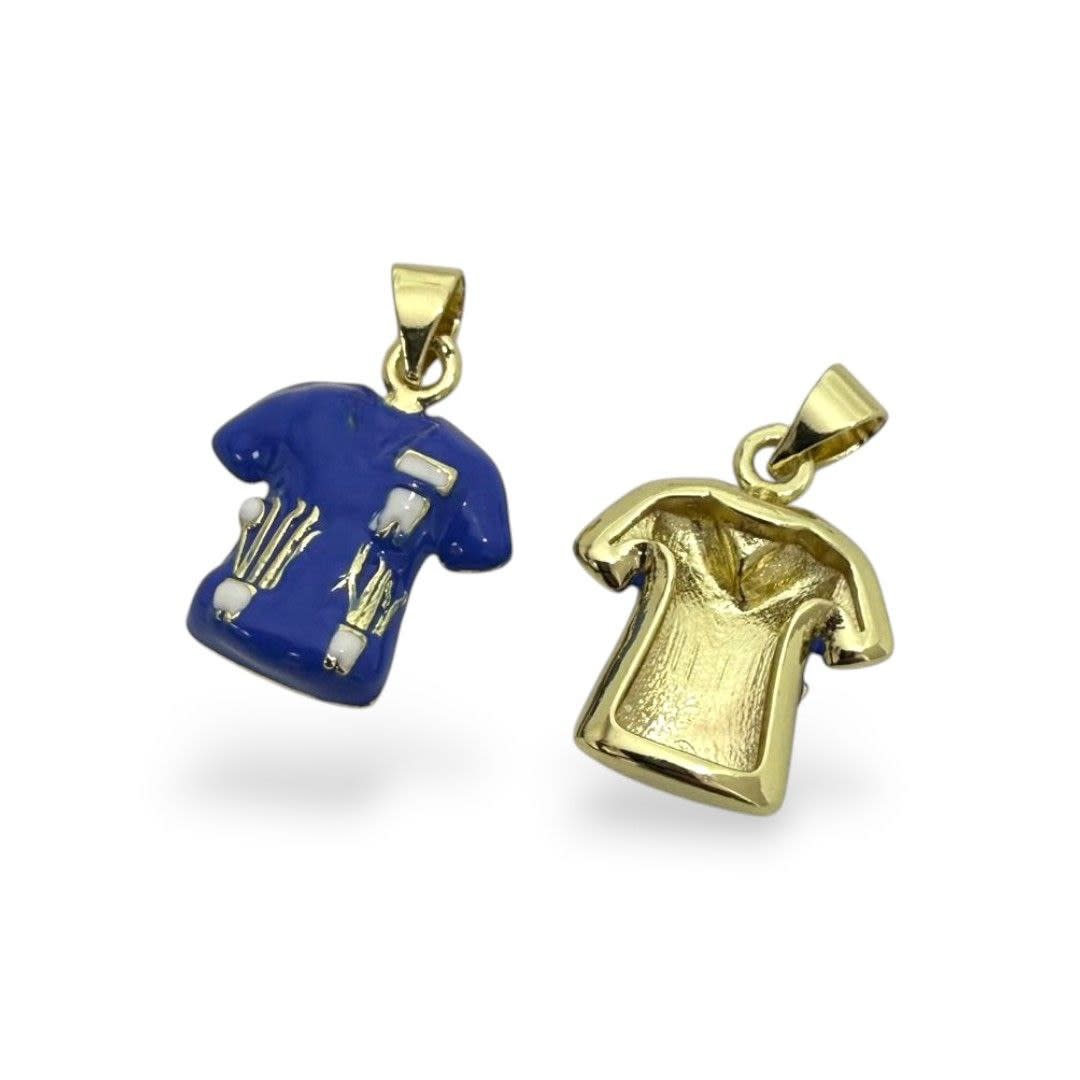 Dije colgante bata uniforme dentista odontólogo 15 mm baño oro / unidad3
