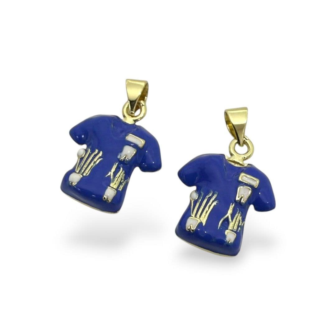 Dije colgante bata uniforme dentista odontólogo 15 mm baño oro / unidad1