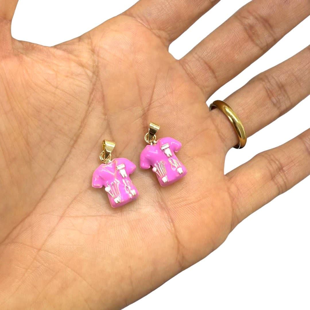 Dije colgante bata uniforme dentista odontólogo 15 mm baño oro / unidad2