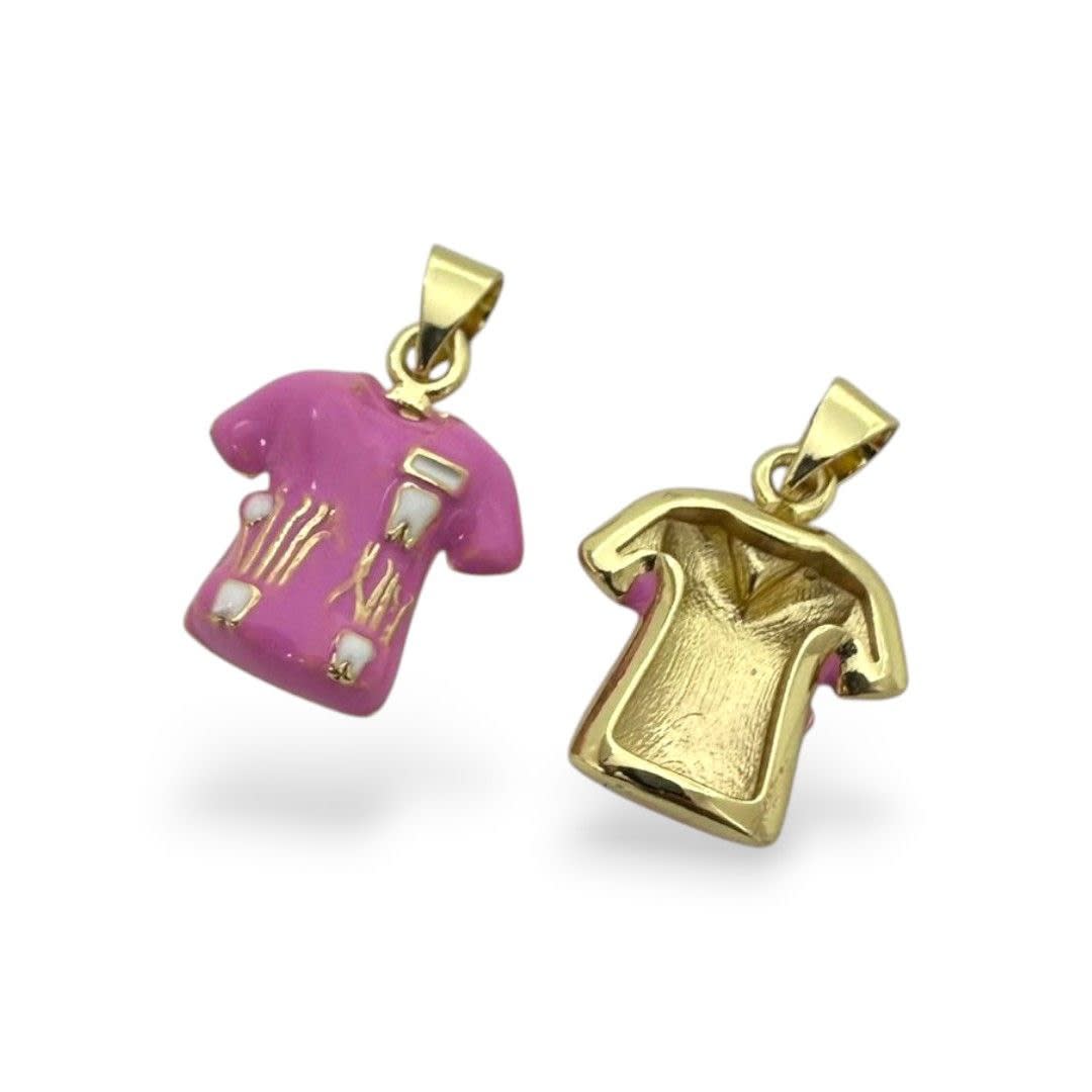 Dije colgante bata uniforme dentista odontólogo 15 mm baño oro / unidad4