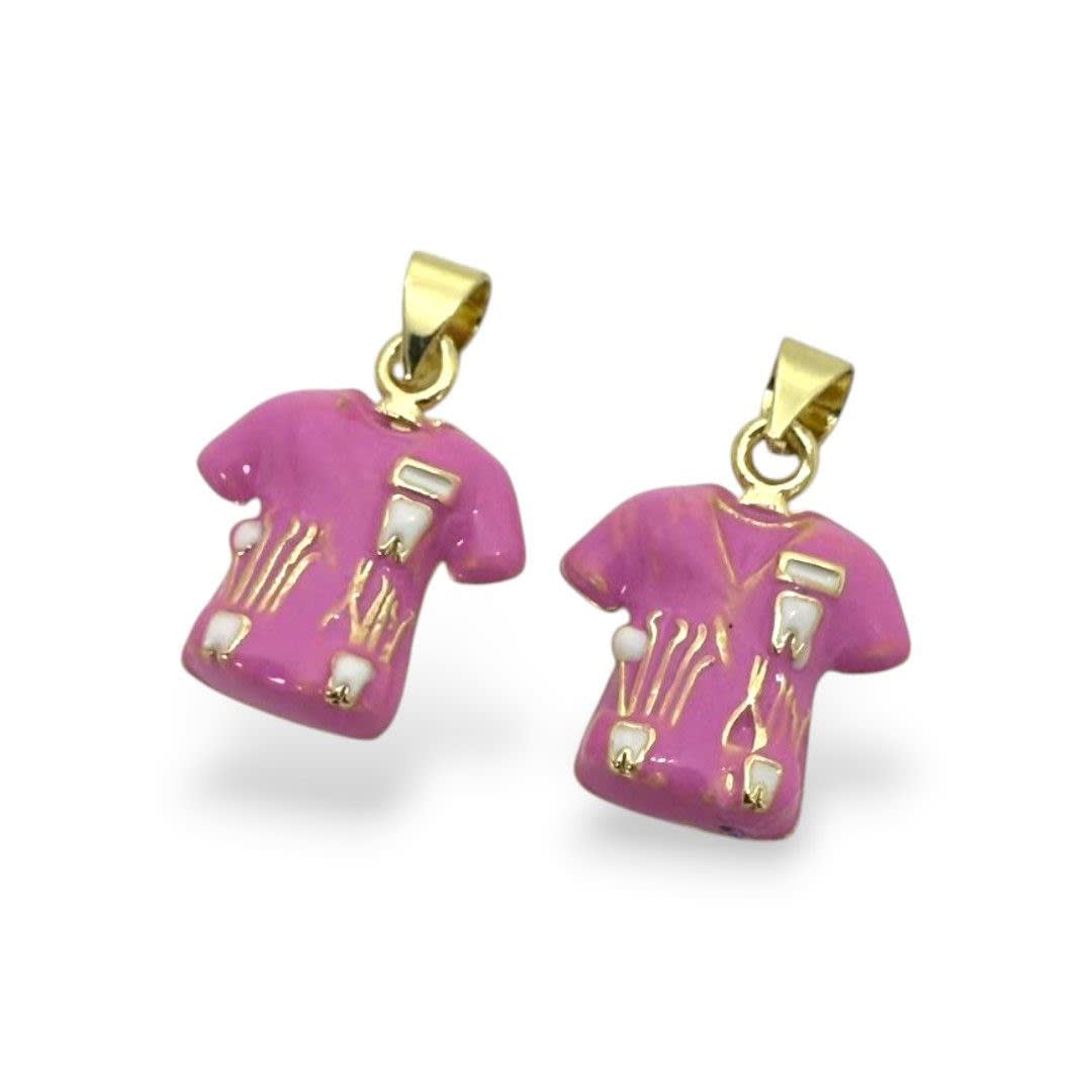 Dije colgante bata uniforme dentista odontólogo 15 mm baño oro / unidad5