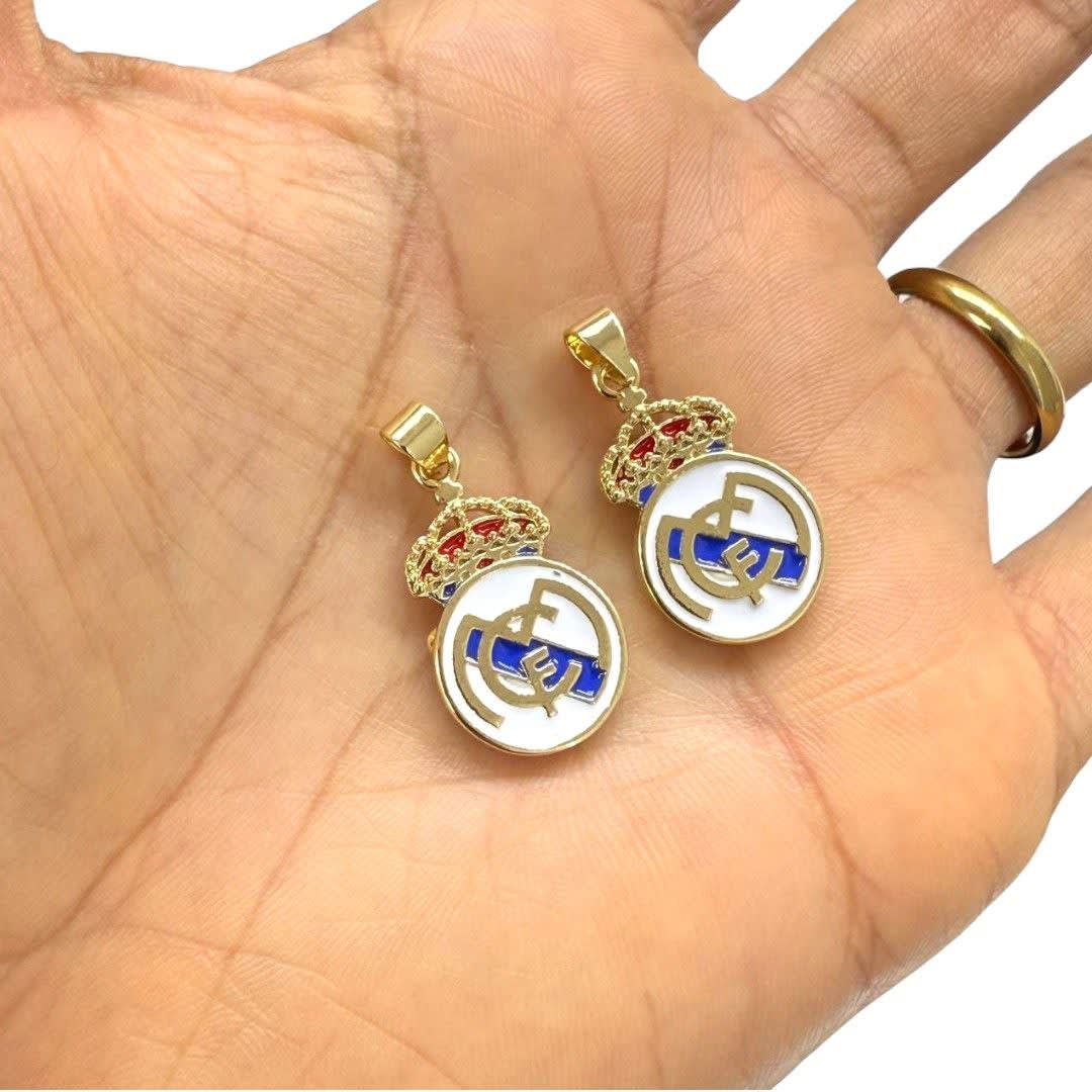 Dije colgante escudo real madrid futbol 20x14 mm baño oro / unidad2