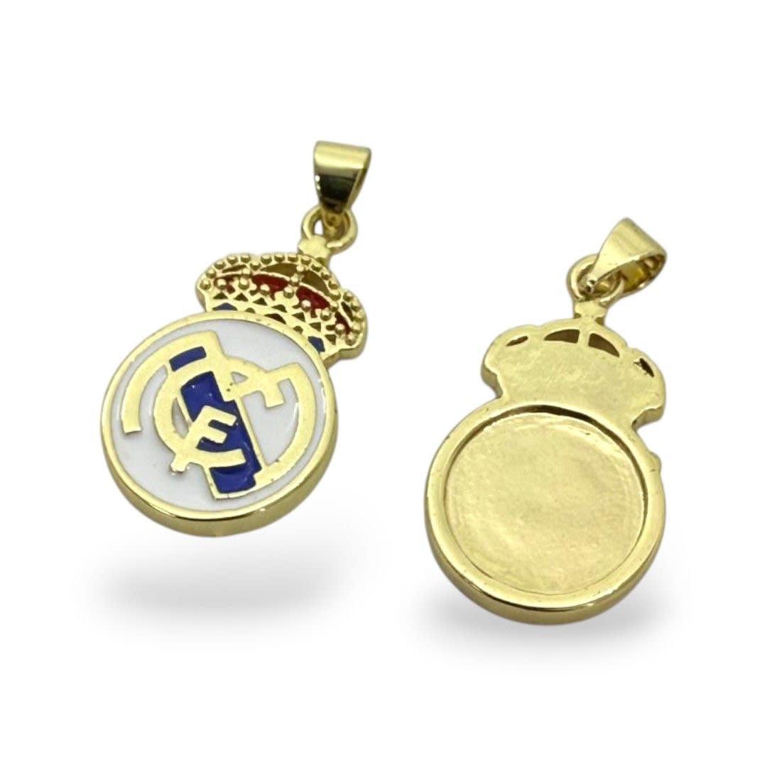 Dije colgante escudo real madrid futbol 20x14 mm baño oro / unidad3