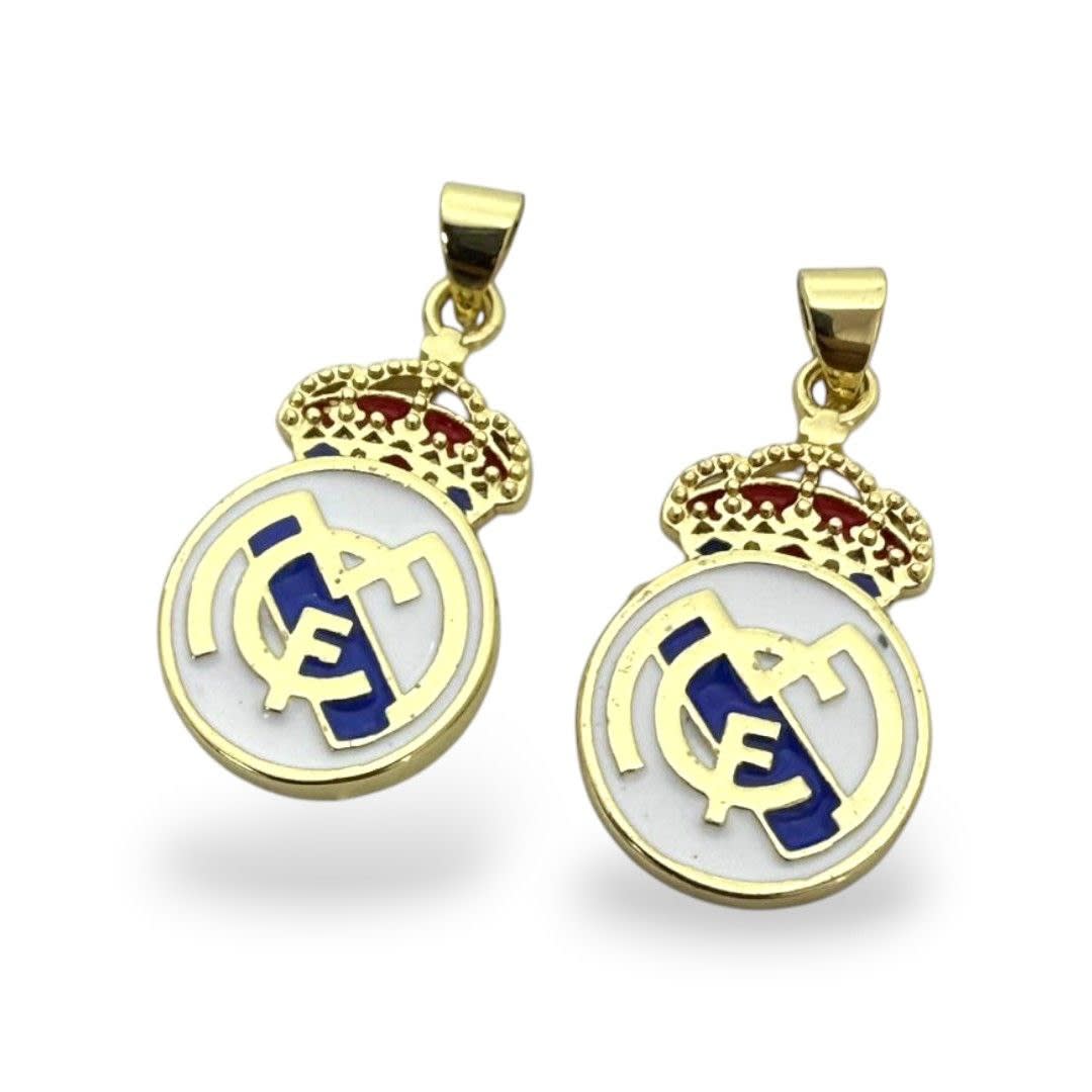 Dije colgante escudo real madrid futbol 20x14 mm baño oro / unidad1