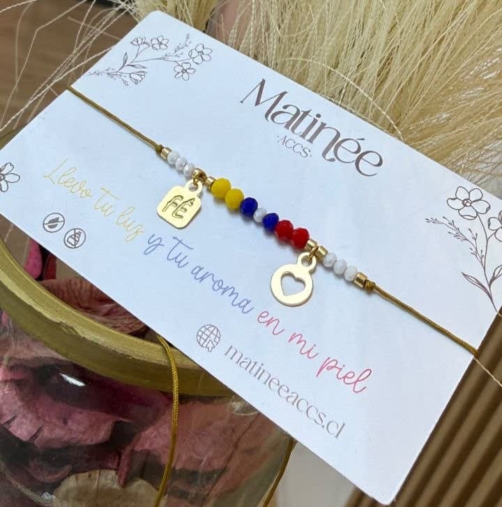 Pulsera tricolor Venezuela fe y corazón ajustable / unidad1