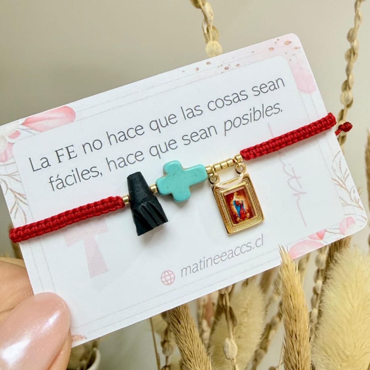Pulsera hilito rojo tejido protección azabache Chiquinquirá Chinita / unidad1
