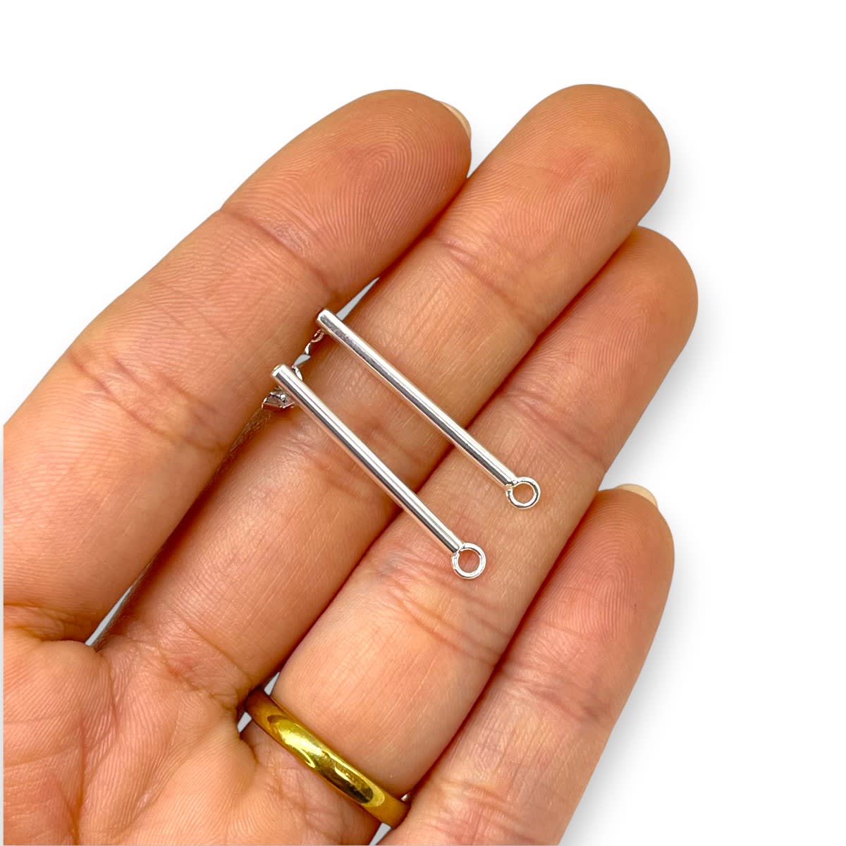 Base de aros topito tubo 30x2 mm baño de plata / par2