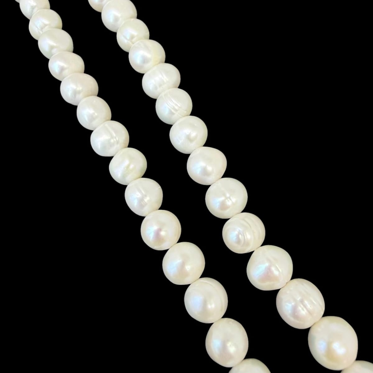 Sarta abalorios cuentas perla natural cultivada redonda irregular/ tira4