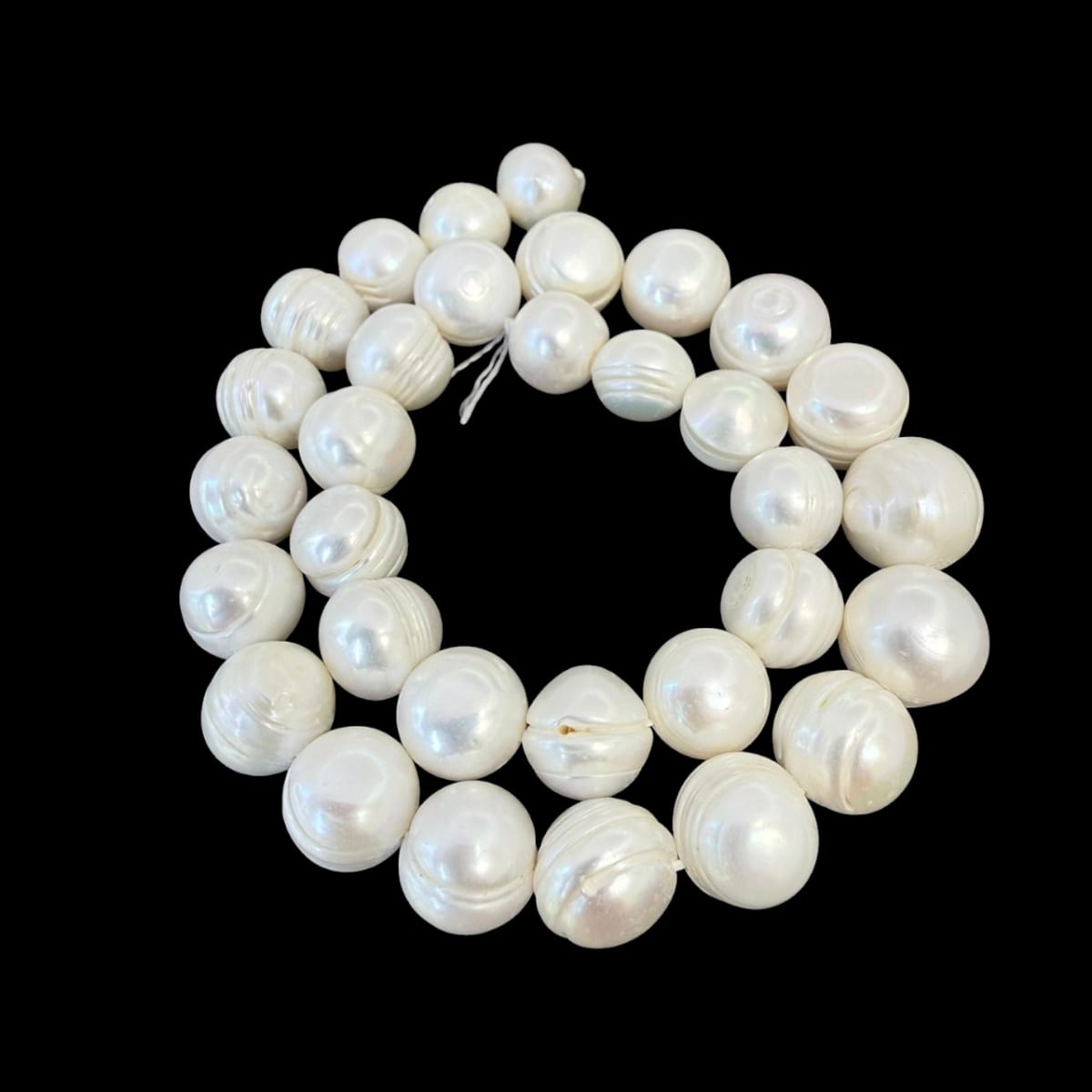 Sarta abalorios cuentas perla natural cultivada redonda irregular/ tira2