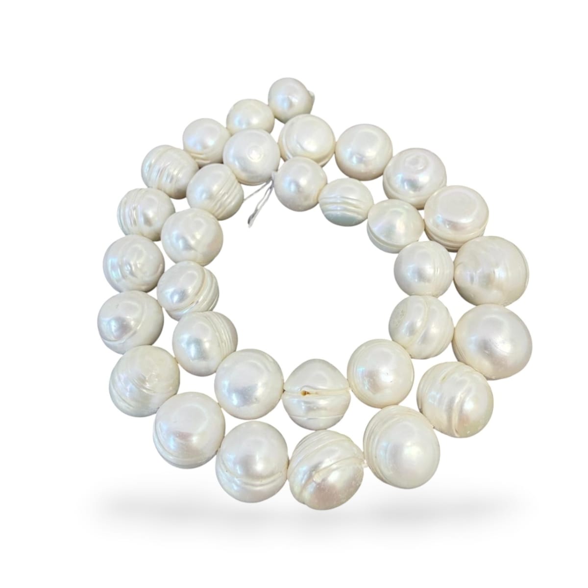Sarta abalorios cuentas perla natural cultivada redonda irregular/ tira1