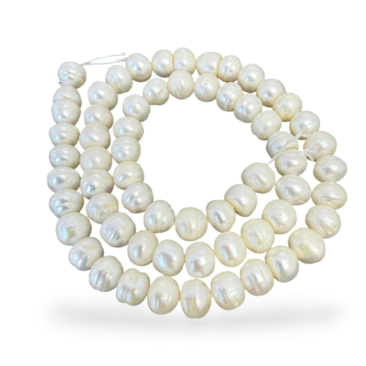 Sarta abalorios cuentas perla natural cultivada redonda irregular/ tira7