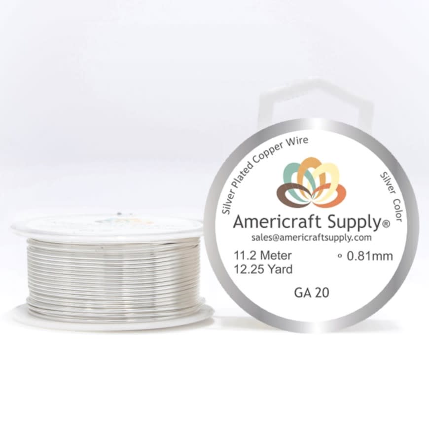 Alambre calibre 20 plateado americraft supply silver / Rollo1