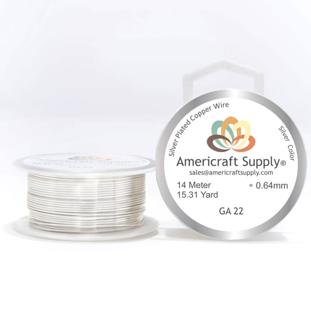 Alambre calibre 22 plateado americraft supply silver / Rollo1