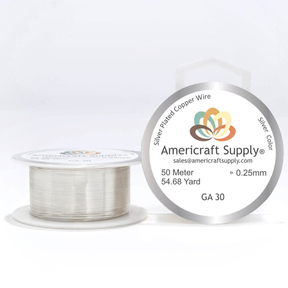 Alambre calibre 30 plateado americraft supply silver / Rollo1