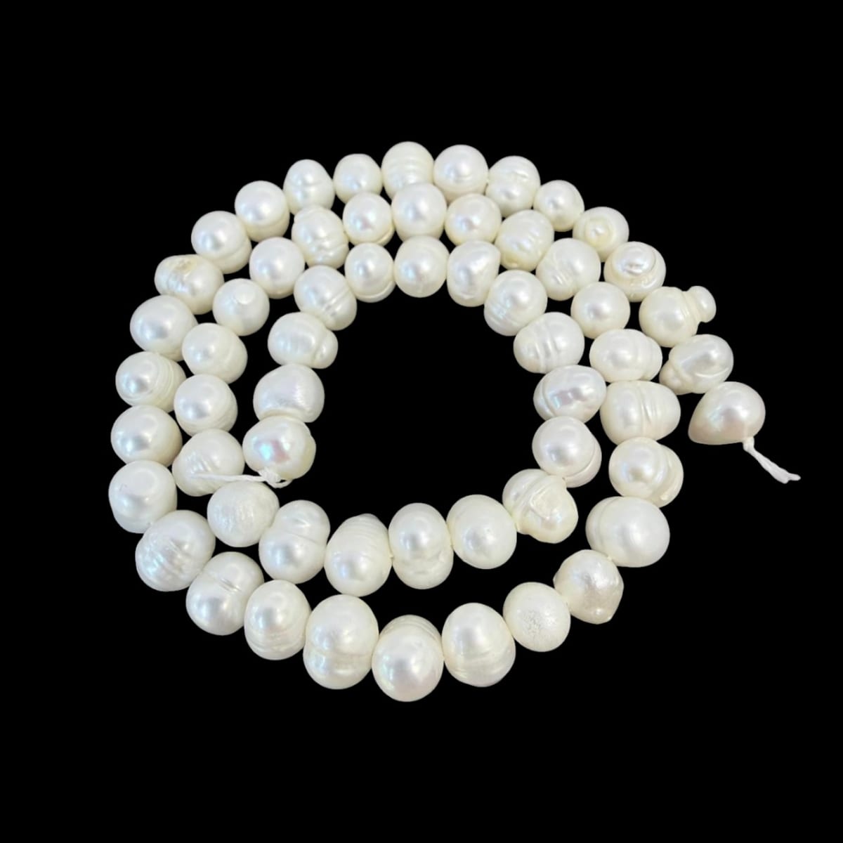 Sarta abalorios cuentas perla natural cultivada redonda irregular/ tira6