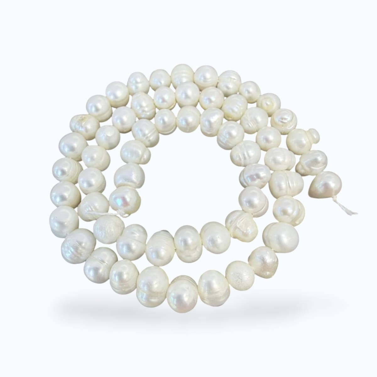 Sarta abalorios cuentas perla natural cultivada redonda irregular/ tira5