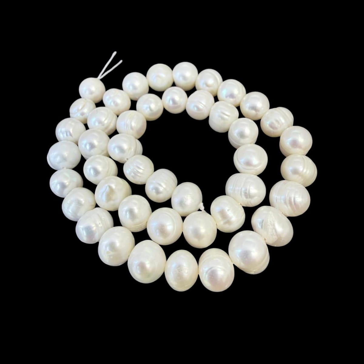 Sarta abalorios cuentas perla natural cultivada semi rondell / tira5