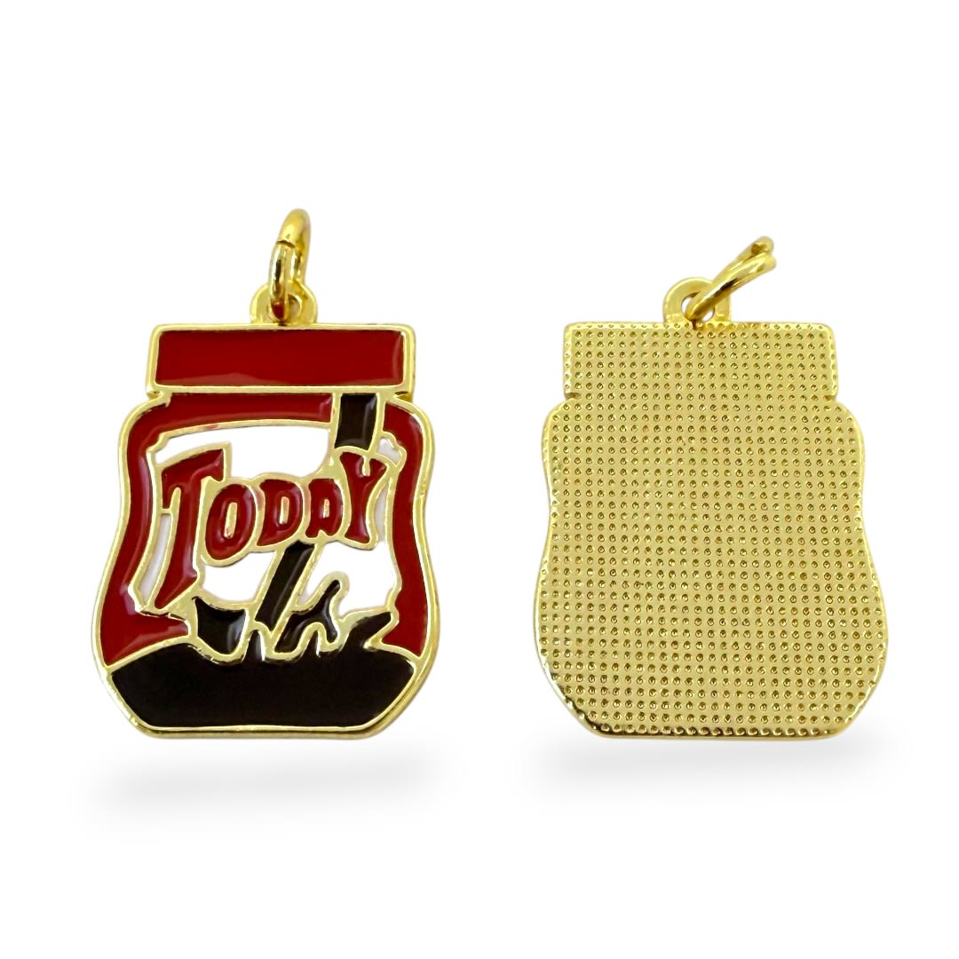 Dije colgante esmaltado chocolate toddy Venezolano baño de oro / unidad4