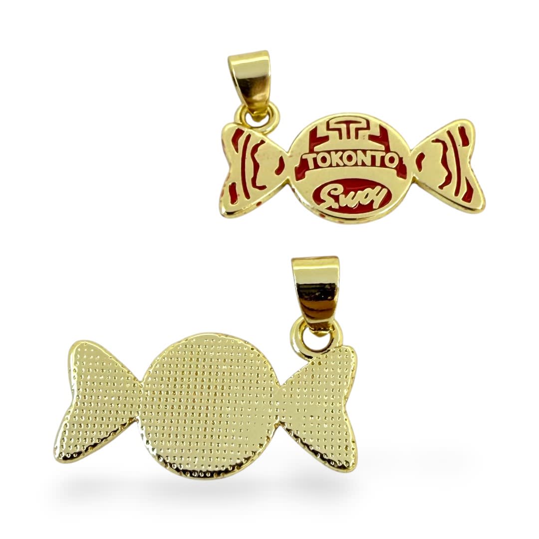 Dije colgante esmaltado toronto venezolano 24x12 mm baño oro / unidad2
