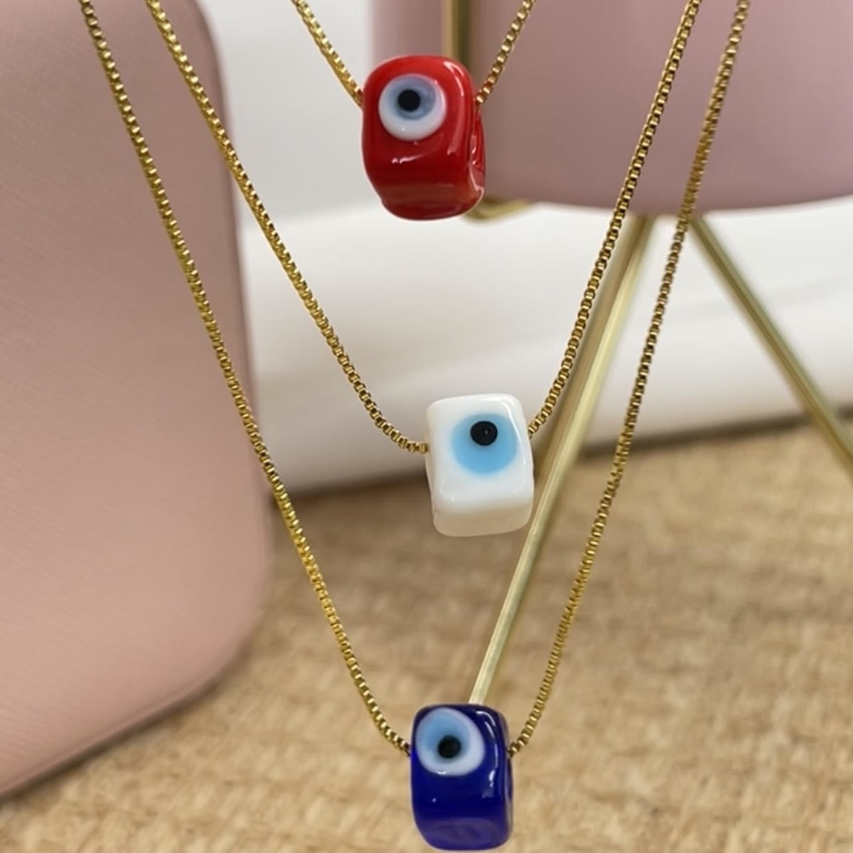 Collar cadena ajustable veneciana ojo turco cubo protección / unidad2