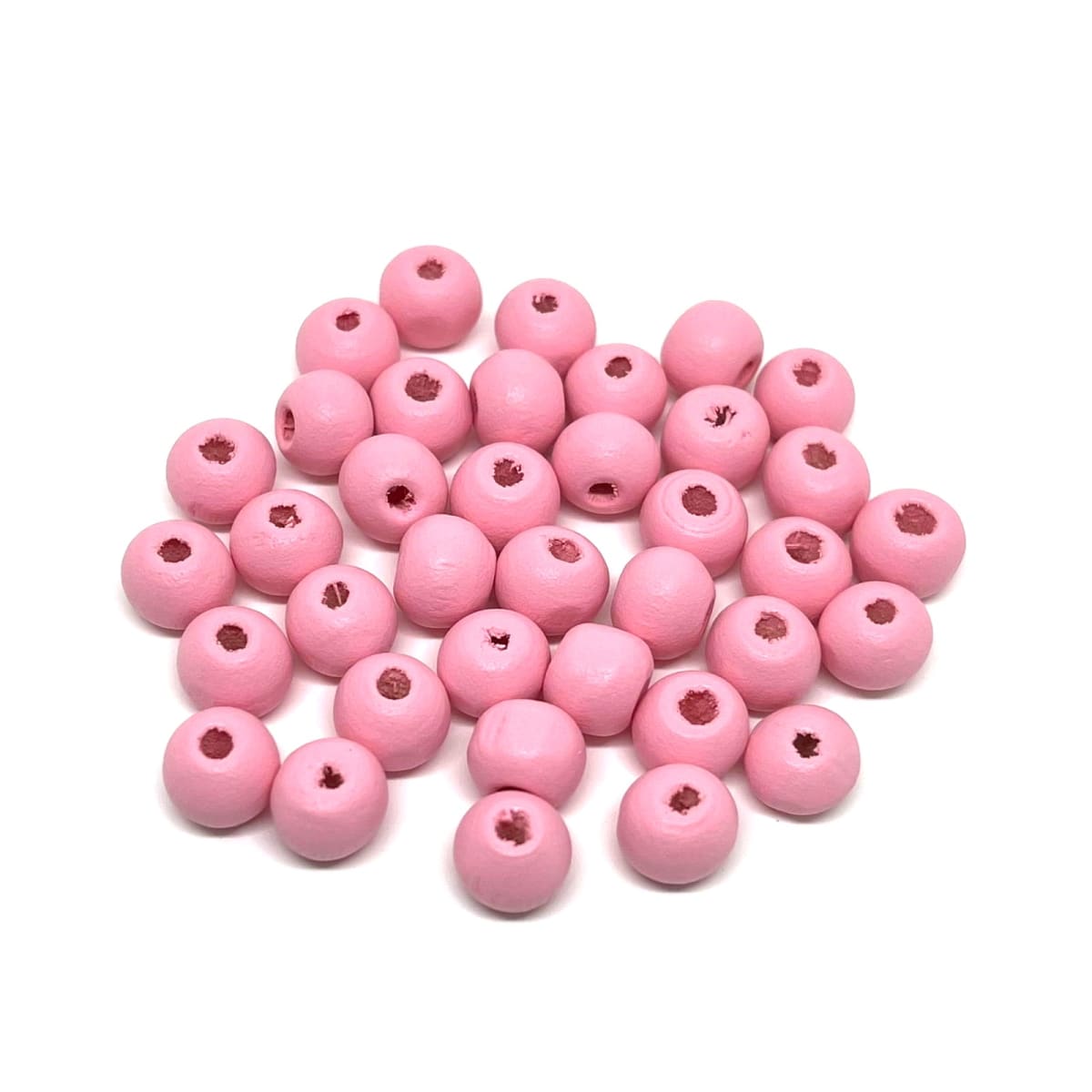 Cuentas de madera pintada natural / 50 grs1