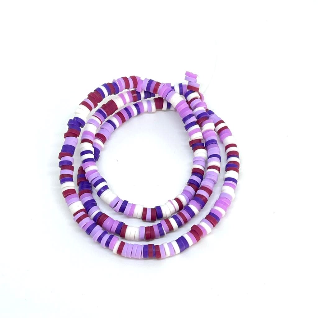 Sarta cuentas disco arcilla polimérica fimo 3-4 mm / tira3