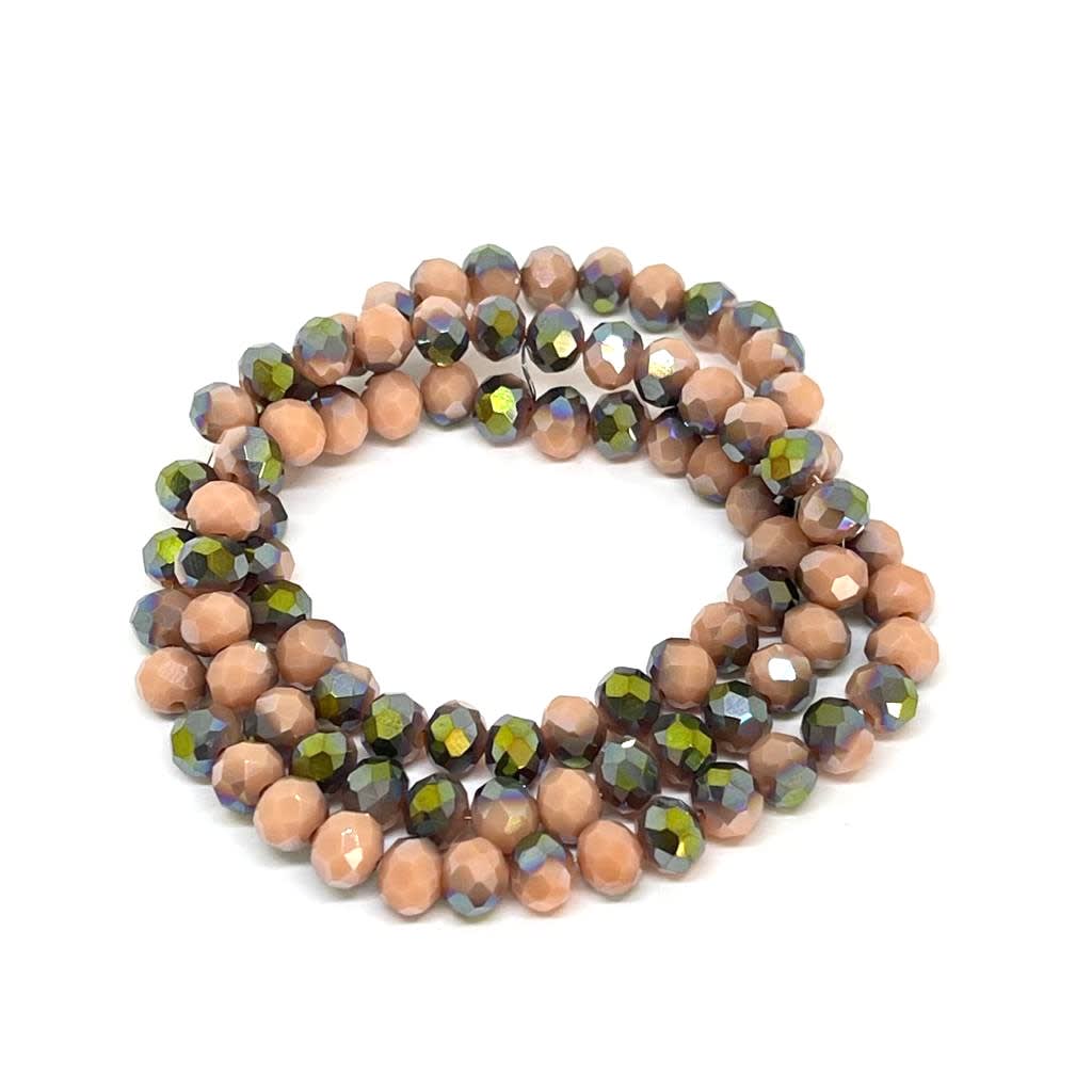 Sarta cristales 6 mm murano facetado combinado / tira2