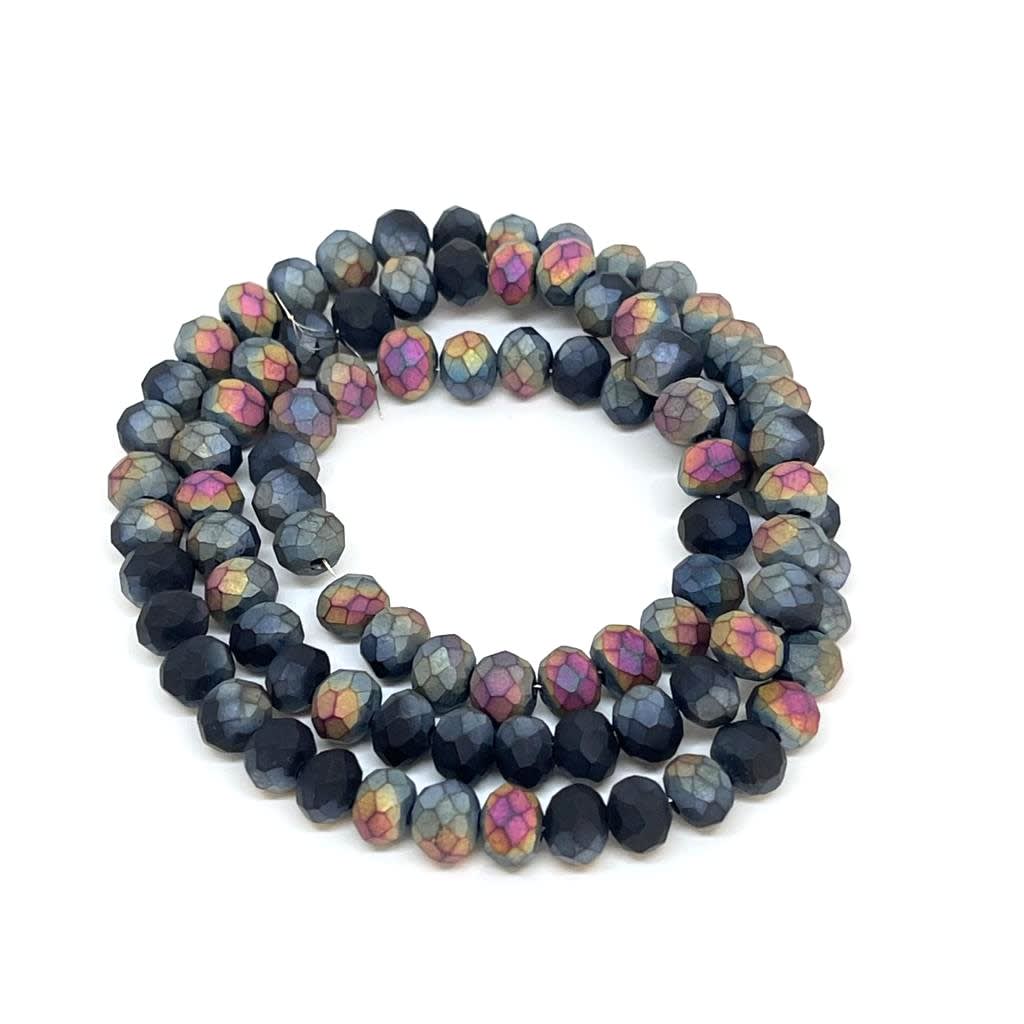 Sarta cristales 6 mm murano facetado combinado / tira4